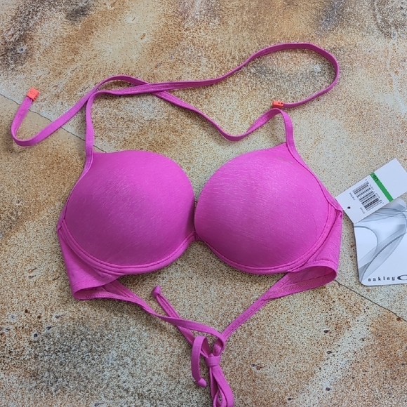 NWT Oakley | Pink Padded Push Up Bikini Top Size L - Picture 1 of 7